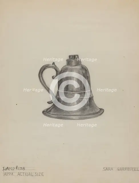 Lamp, 1935/1942. Creator: Sara Garfinkel.