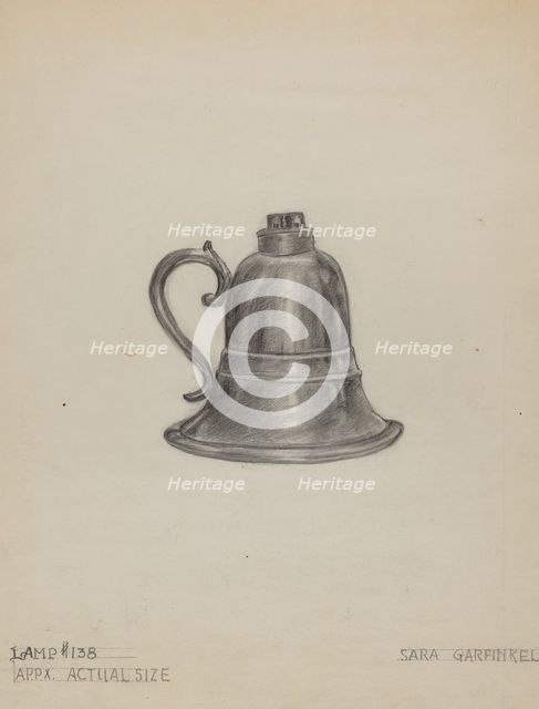 Lamp, 1935/1942. Creator: Sara Garfinkel.