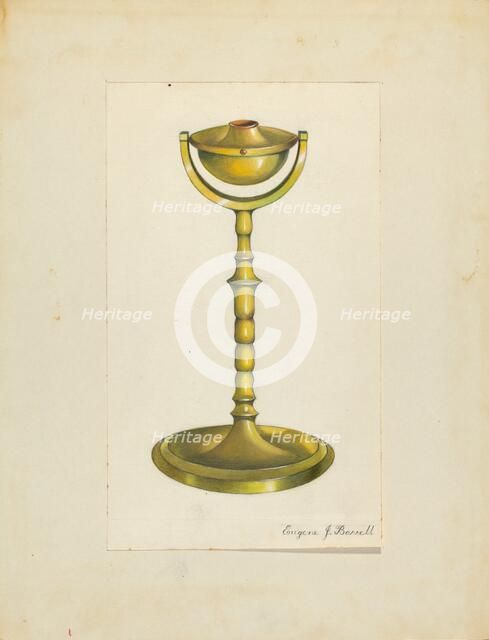 Lamp, 1935/1942. Creator: Eugene Barrell.