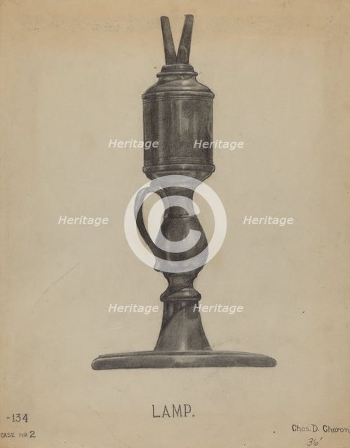 Lamp, 1936. Creator: Charles Charm.
