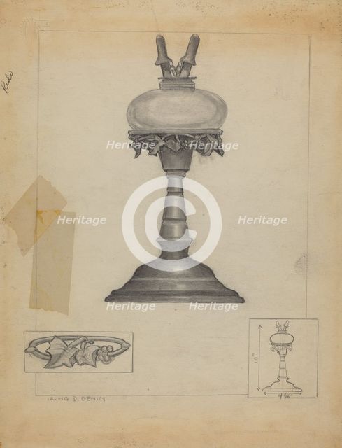 Lamp, 1936. Creator: Irving D. Genin.