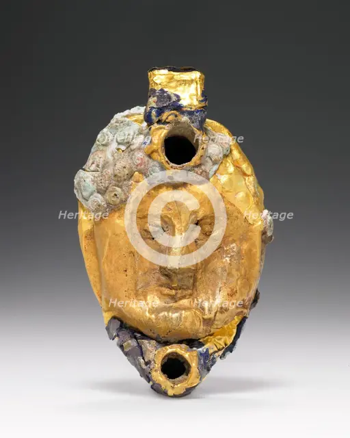 Lamp with Mask overlaid with gold foil, 1st century B.C.-1st century A.D. Creator: Unknown.