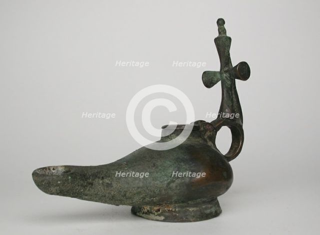 Lamp with Cross, Byzantine Period (about 4th-7th century). Creator: Unknown.