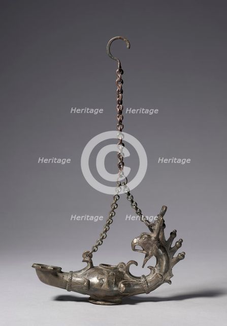 Lamp with Griffin-Head Handle, 300s-400s. Creator: Unknown.
