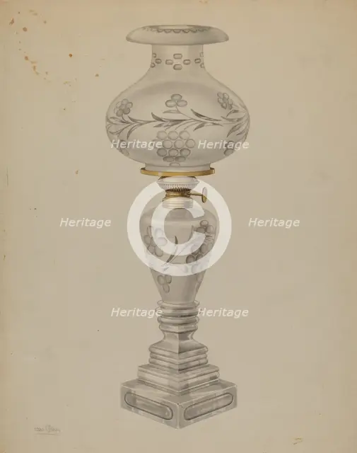 Lamp with Shade, c. 1938. Creator: Charles Caseau.