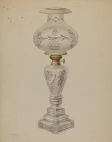 Lamp with Shade, c. 1938. Creator: Charles Caseau