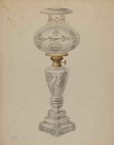 Lamp with Shade, c. 1938. Creator: Charles Caseau