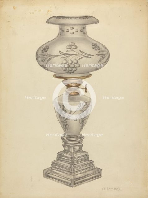 Lamp with Shade, c. 1938. Creator: Gertrude Lemberg.