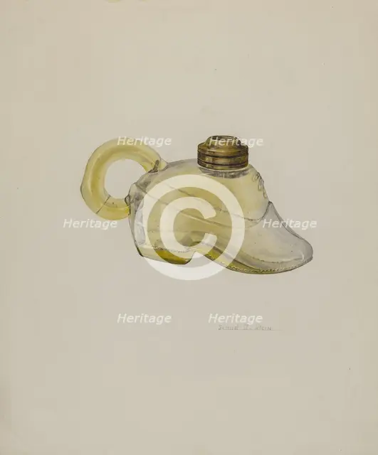 Lamp Base, 1939. Creator: Samuel O. Klein.