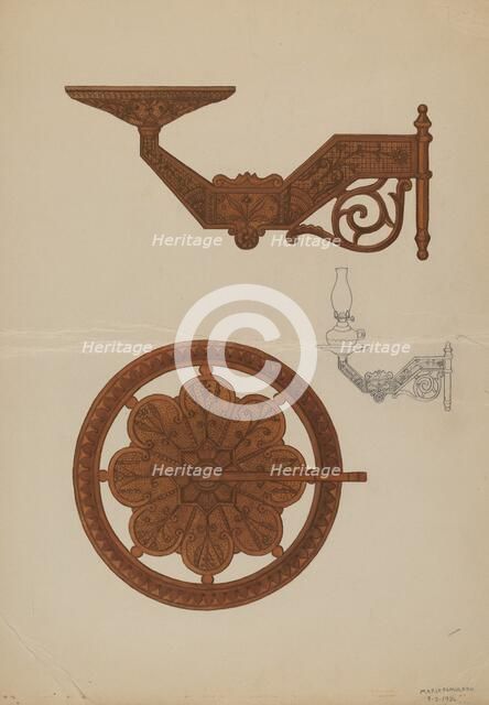 Lamp Bracket, 1936. Creator: Marie Famularo.