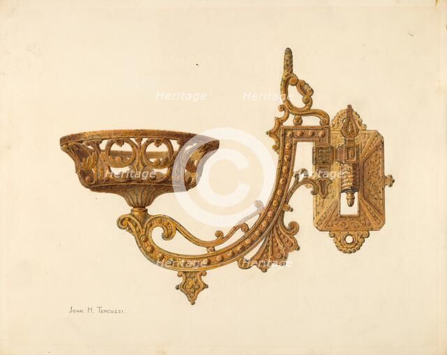 Lamp Bracket, c. 1940. Creator: John H. Tercuzzi.