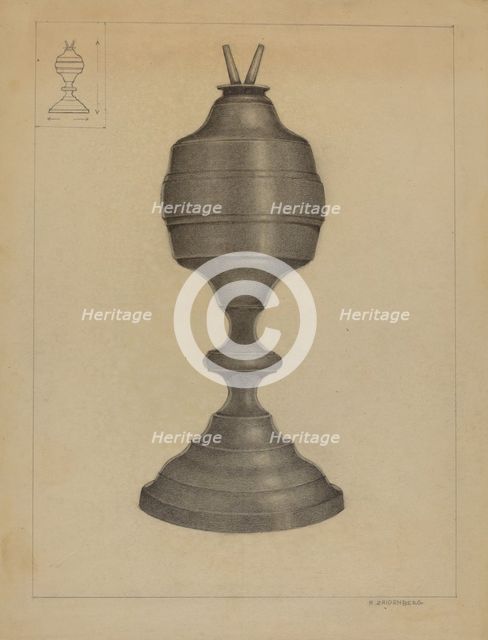 Lamp, c. 1936. Creator: A. Zaidenberg.