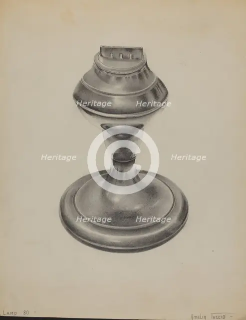 Lamp, c. 1936. Creator: Amelia Tuccio.