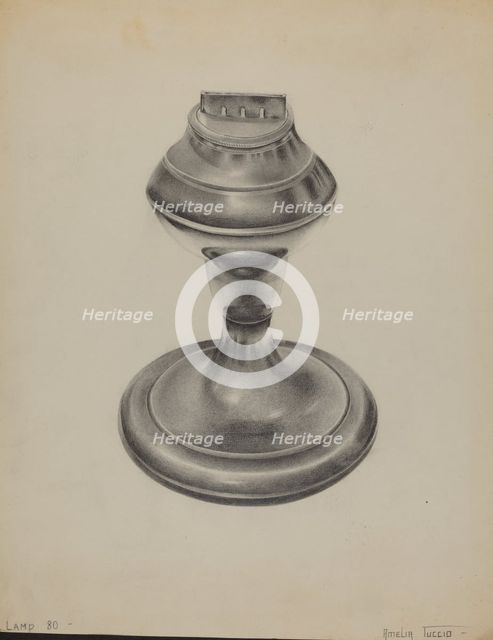 Lamp, c. 1936. Creator: Amelia Tuccio.