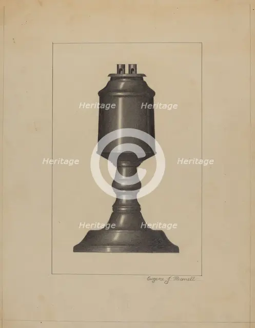 Lamp, c. 1936. Creator: Eugene Barrell.