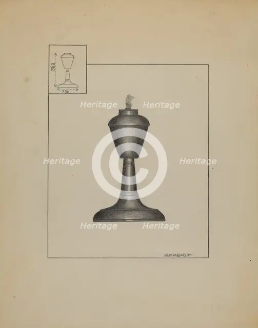 Lamp, c. 1936. Creator: Matthew Mangiacotti.