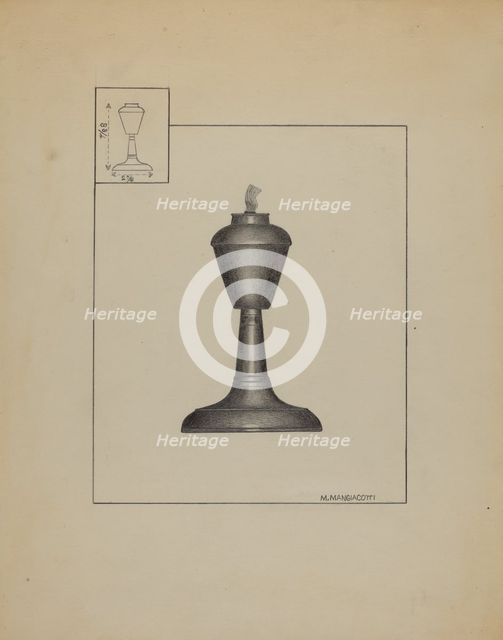 Lamp, c. 1936. Creator: Matthew Mangiacotti.