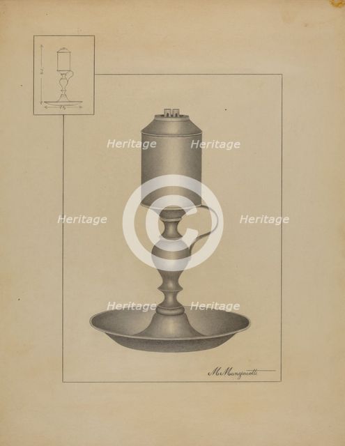Lamp, c. 1936. Creator: Matthew Mangiacotti.