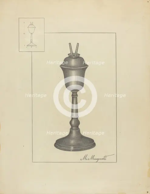 Lamp, c. 1936. Creator: Matthew Mangiacotti.