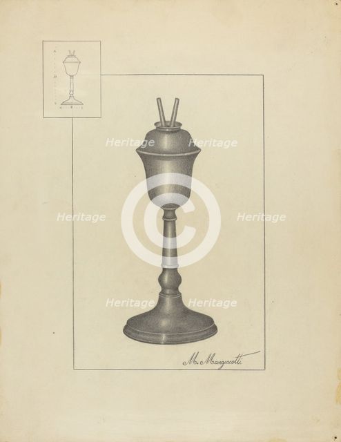 Lamp, c. 1936. Creator: Matthew Mangiacotti.
