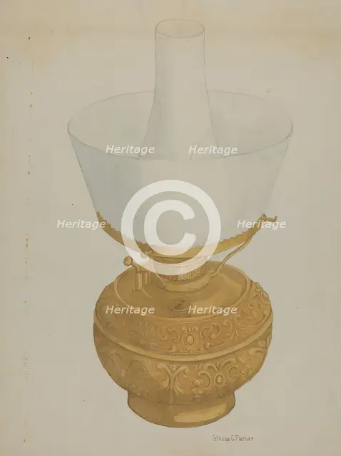 Lamp, c. 1937. Creator: Cora Parker.