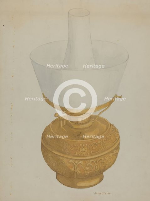 Lamp, c. 1937. Creator: Cora Parker.