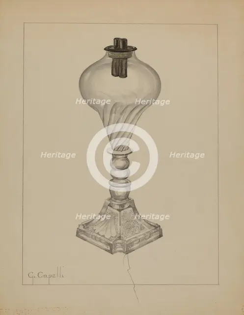 Lamp, c. 1937. Creator: Giacinto Capelli.