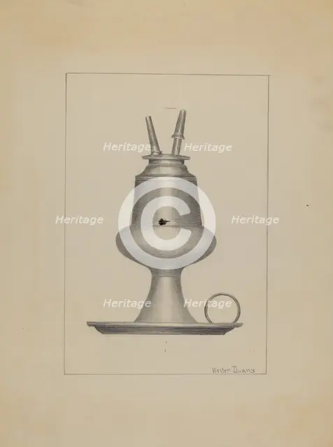 Lamp, c. 1937. Creator: Hester Duany.