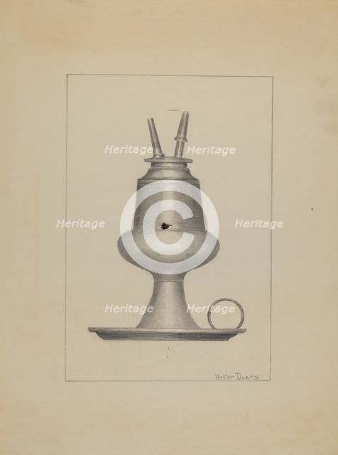 Lamp, c. 1937. Creator: Hester Duany.