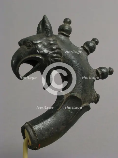 Lamp Handle with a Griffin’s Head, Byzantine, 6th-7th century. Creator: Unknown.