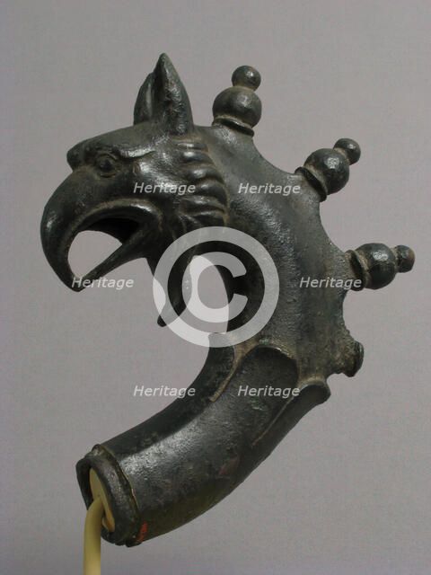 Lamp Handle with a Griffin’s Head, Byzantine, 6th-7th century. Creator: Unknown.