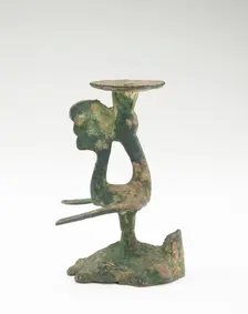 Lamp in the form of a bird standing on a tortoise, Han dynasty, 206 BCE-220 CE. Creator: Unknown