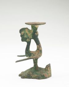 Lamp in the form of a bird standing on a tortoise, Han dynasty, 206 BCE-220 CE. Creator: Unknown