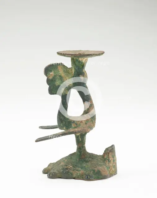 Lamp in the form of a bird standing on a tortoise, Han dynasty, 206 BCE-220 CE. Creator: Unknown.