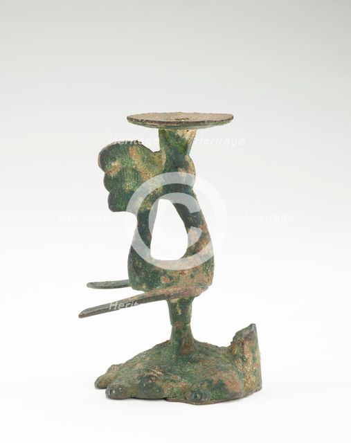 Lamp in the form of a bird standing on a tortoise, Han dynasty, 206 BCE-220 CE. Creator: Unknown.
