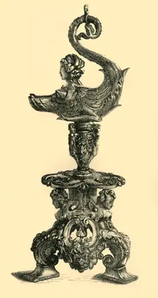 Lamp in the form of Sphinx-like Sea Creature, c1510-1530, (1881). Creator: W. W. McCarty