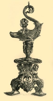 Lamp in the form of Sphinx-like Sea Creature, c1510-1530, (1881). Creator: W. W. McCarty