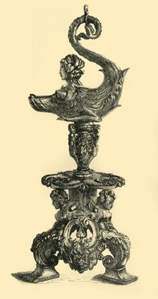 Lamp in the form of Sphinx-like Sea Creature, c1510-1530, (1881). Creator: W. W. McCarty