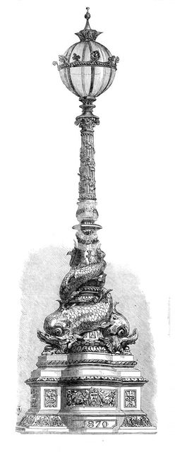 Lamp on the Thames Embankment, 1870. Creator: Unknown.