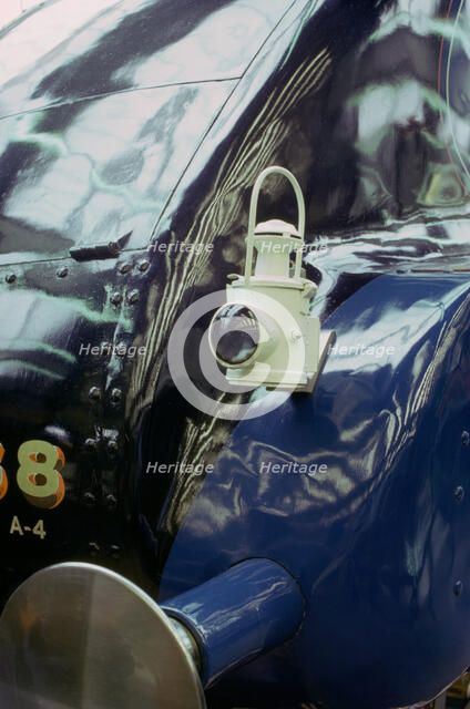 Lamp on 'Mallard', British steam locomotive, National Railway Museum, York, North Yorkshire. Artist: Tony Evans