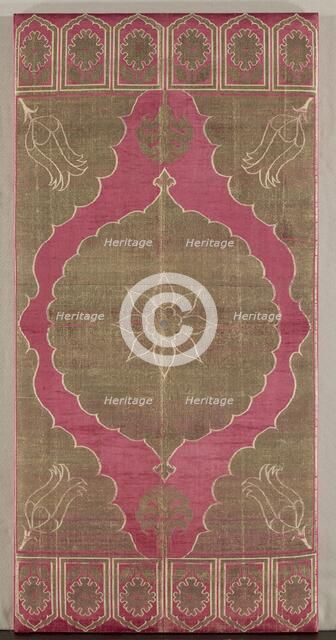 Lampas silk cushion cover, early 1600s. Creator: Unknown.