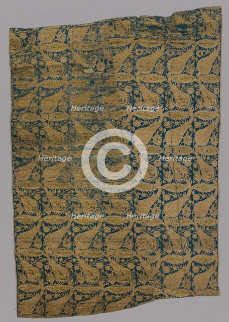 Lampas with compressed undulating vines, early 1600s. Creator: Unknown.