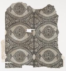 Lampas with confronting peacocks, 1660-1955. Creator: Unknown