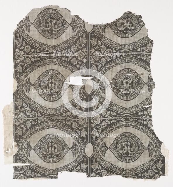 Lampas with confronting peacocks, 1660-1955. Creator: Unknown.