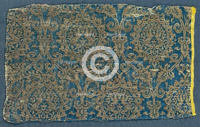 Lampas with hares in ogival pattern, 1300s. Creator: Unknown.