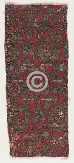 Lampas with undulating vines and lions, late 1400s - early 1500s. Creator: Unknown.