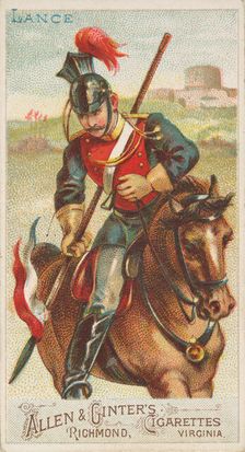 Lance, from the Arms of All Nations series (N3) for Allen & Ginter Cigarettes Brands, 1887. Creator: Allen & Ginter