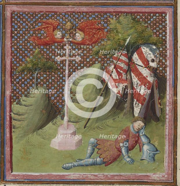 Lancelot at the Chapel of the Holy Grail, 15th century. Creator: Anonymous.