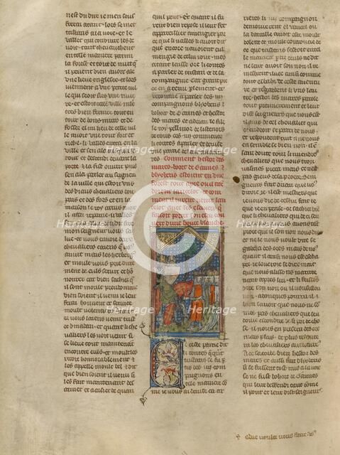 Lancelot Meeting Hector, Bohort, Blioberis, and Driant, about 1320-1340. Creator: Jeanne de Montbaston.