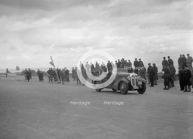 Lanchester 10 of JM Archer of the Scottish Sporting Car Club team at the RSAC Scottish Rally, 1934. Artist: Bill Brunell.